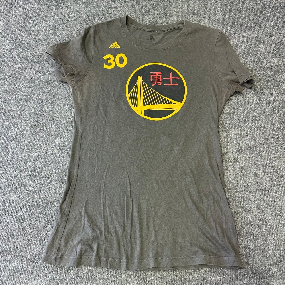 Adidas T-Shirt Womens Size S Grey Golden State Warriors Stephen Curry 30 NBA Tee